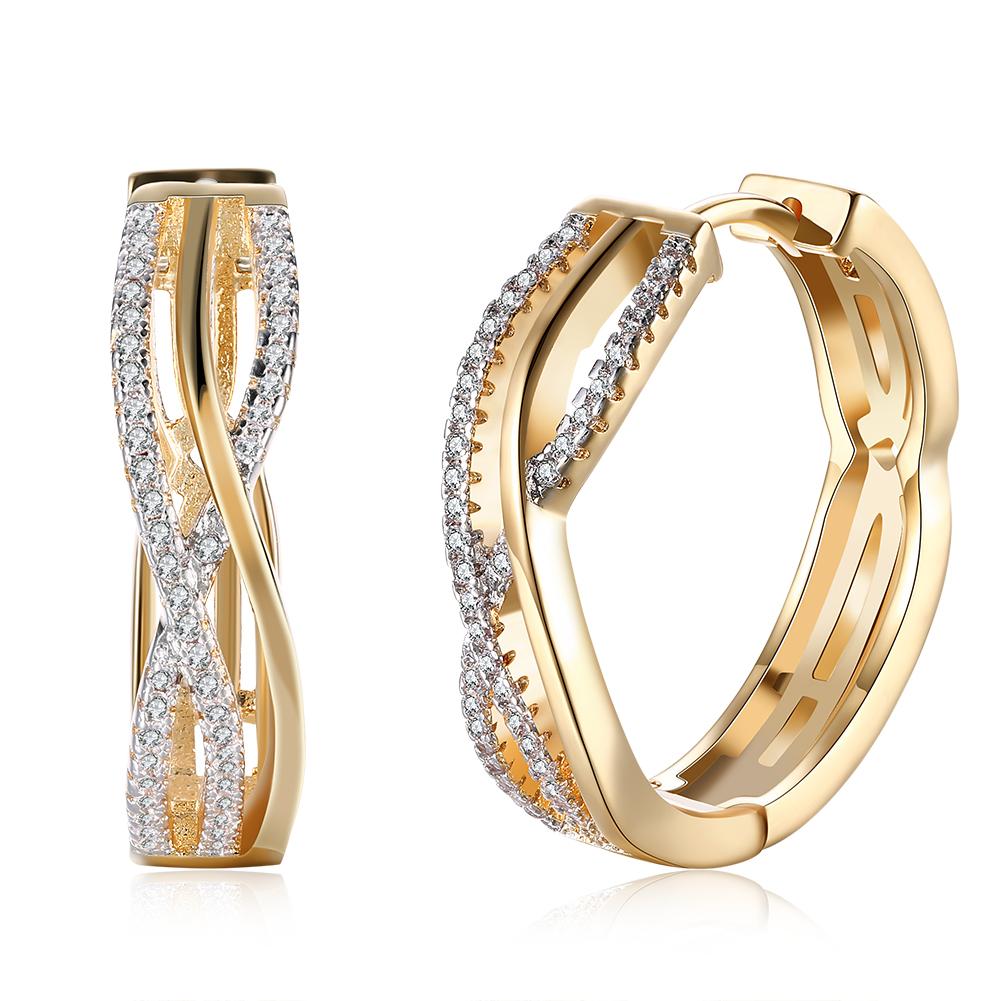 Crystals 2.55 Ct Diamond Created Twist Hoop Earring Earring Elsy Style Earring