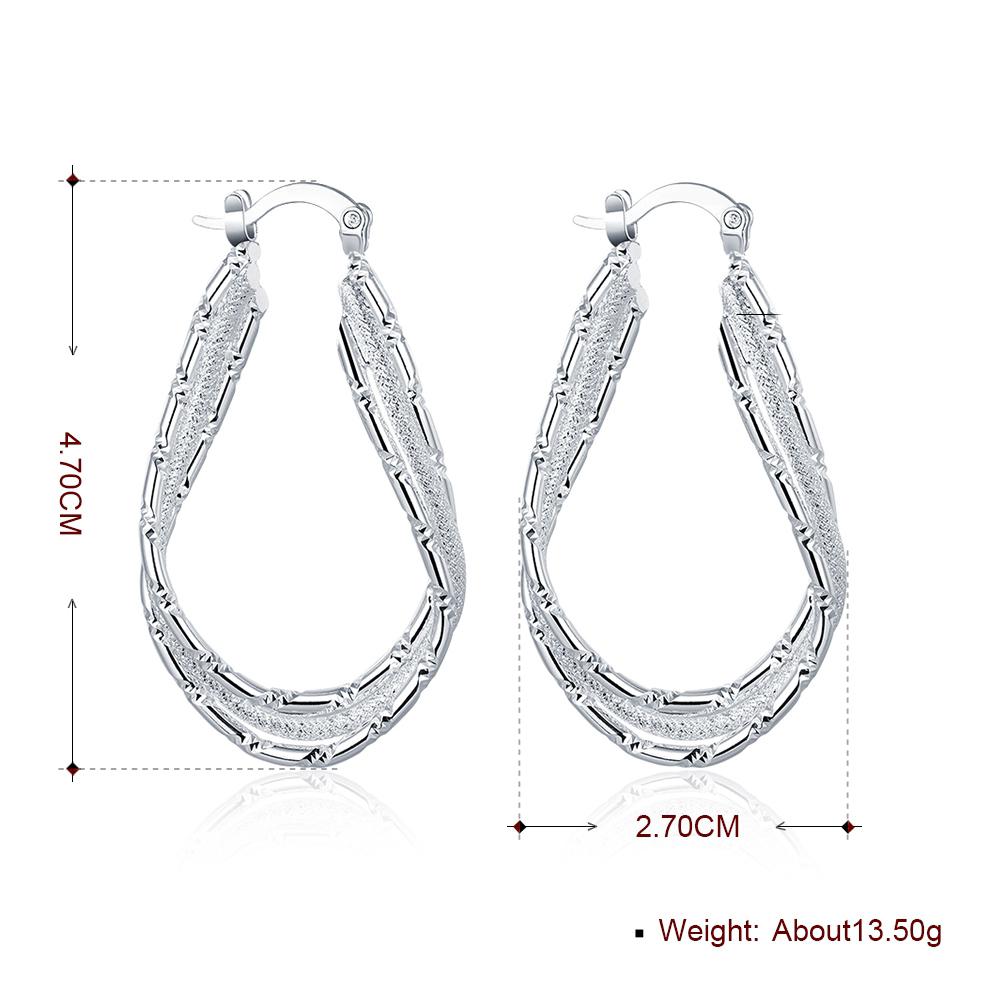 Double Layer Hoop Earring in 18K White Gold Plated Elsy Style Earring