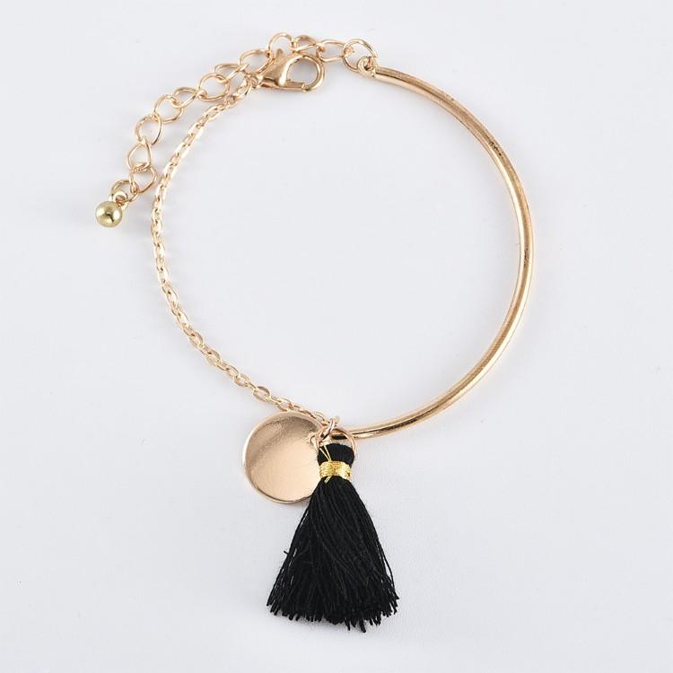 Egyptian Design Gold Ingrain Black Tassel 3 Piece Set Elsy Style Bracelet