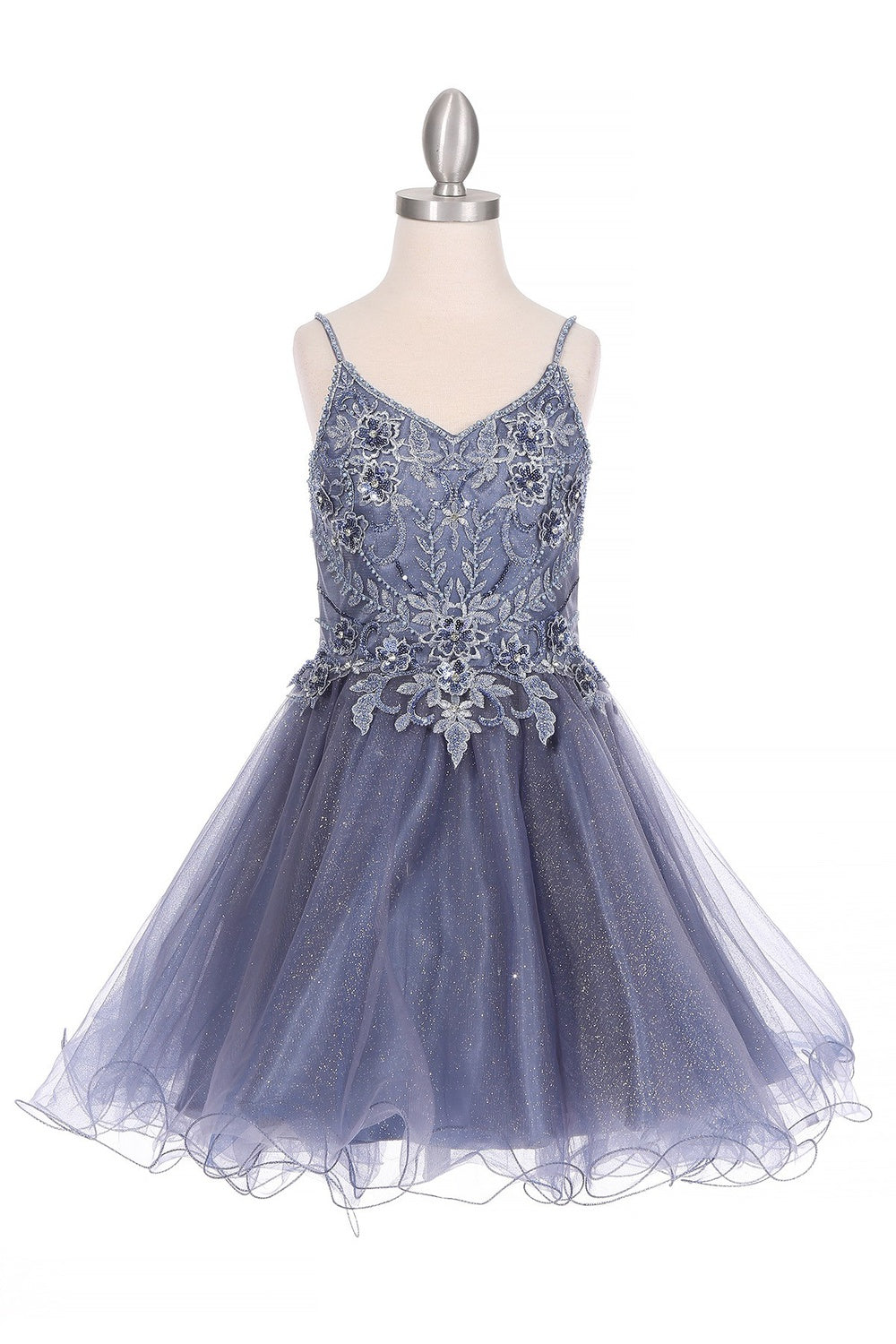 Elegant Illusion Sparkly Tulle A-Line Short Kids Dress CU5112 Elsy Style Kids Dress