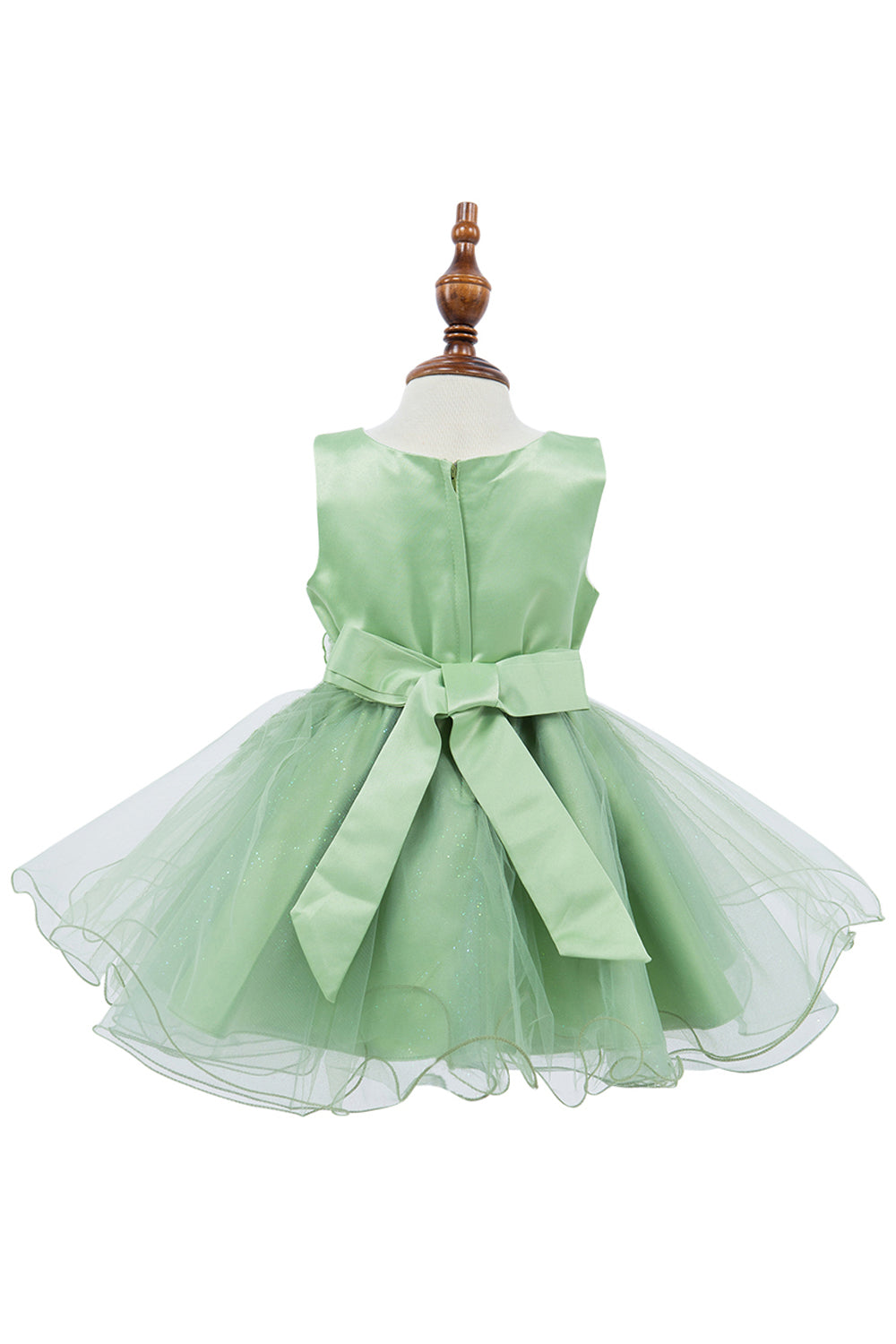 Elegant Lace Glitter Tulle Rhinestone 3D Flowers Cotton Lining Short Kids Dress CU9110 Elsy Style Kids Dress