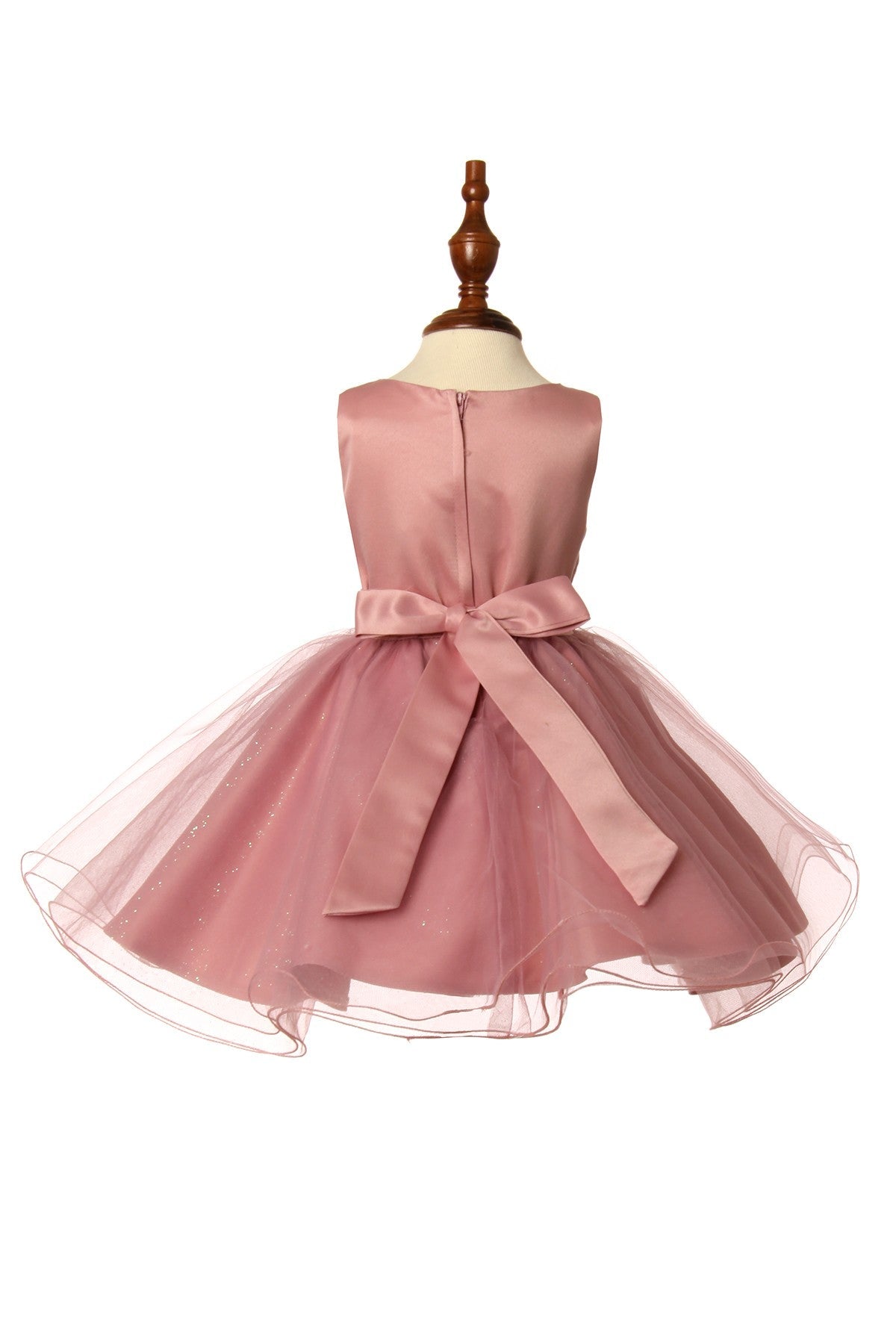 Elegant Pearls Beaded 3D Flowers glitterred Tulles Layered Skirt Short Kids Dress CU9111B Elsy Style Kids Dress