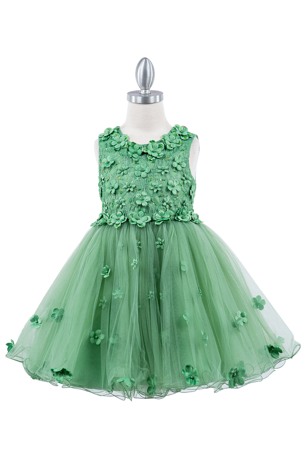 Elegant Tulle Embedded 3D Flower Kids Dress CU9219 Elsy Style Kids Dress