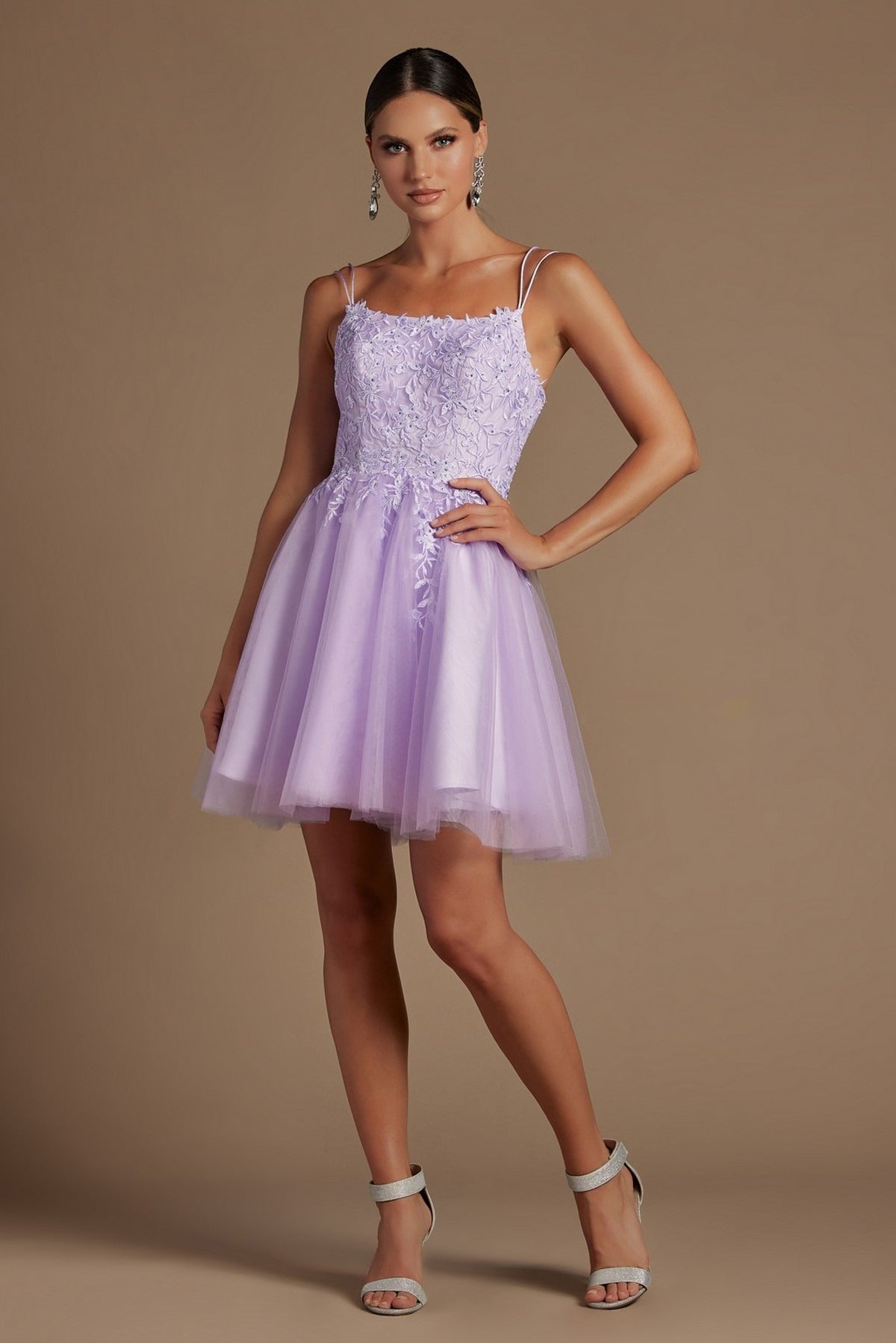 Embroidered Bodice Babydoll Corset Short Homecoming & Cocktail Dress NXT718 Elsy Style Cocktail Dress