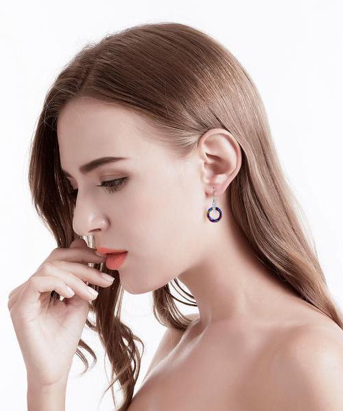 Enlightening Dangle Earrings With Austrian Crystals - Volcano in 18K White Gold Plated ITALY Design Elsy Style Earring