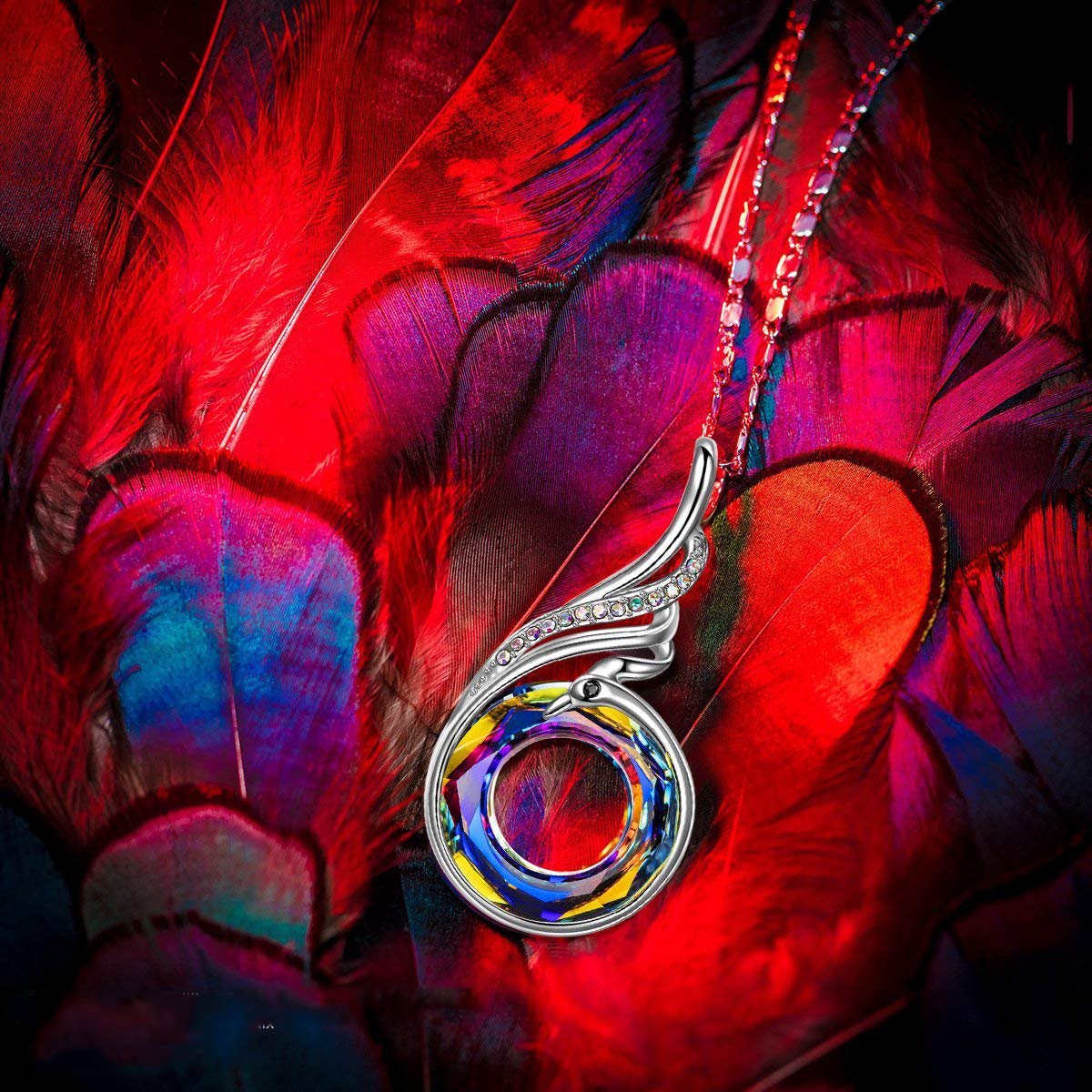 Flaming Phoenix Fire Swirl Necklace ITALY Design Elsy Style Necklace