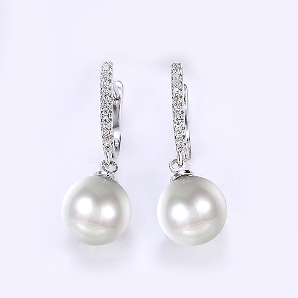 Freshwater Pearl Drop Earring in 18K Gold Plated with  Crystals Elsy Style Earring