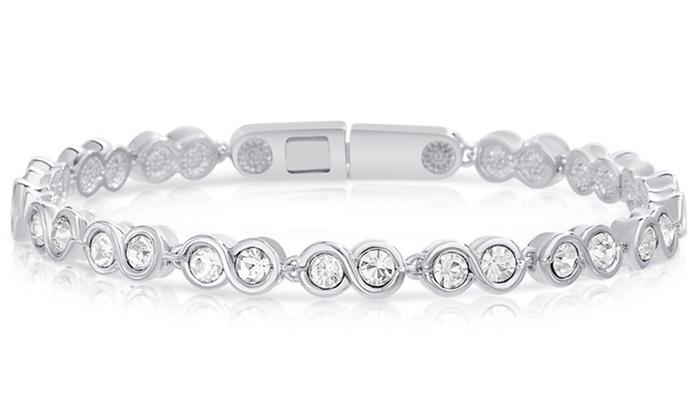 Infinity Tennis Bracelet made with Austrian Crystals ITALY Design Elsy Style Bracelet