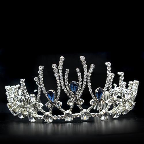 LO2107 - Imitation Rhodium Brass Tiaras & Hair Clip with Top Grade Crystal  in Montana Elsy Style Tiaras & Hair Clip