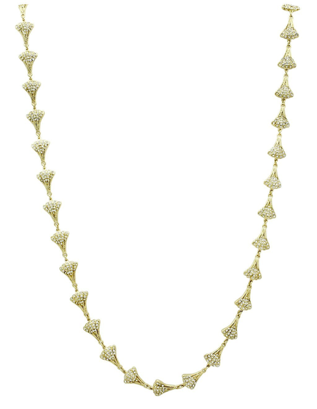 LO2625 - Gold Brass Necklace with Top Grade Crystal  in Clear Elsy Style Necklace