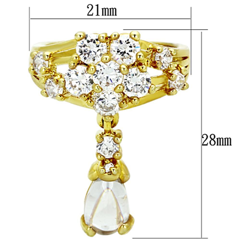 LO3077 - Gold Brass Jewelry Sets with AAA Grade CZ  in Clear Elsy Style Jewelry Sets