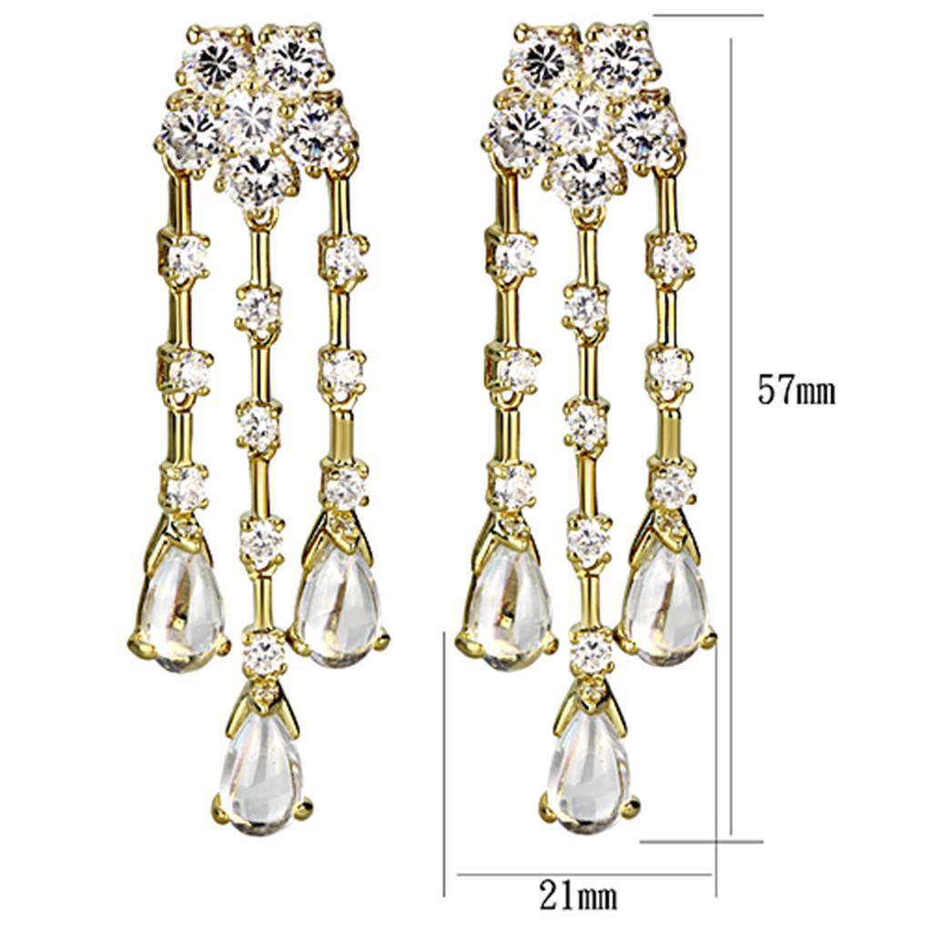 LO3077 - Gold Brass Jewelry Sets with AAA Grade CZ  in Clear Elsy Style Jewelry Sets