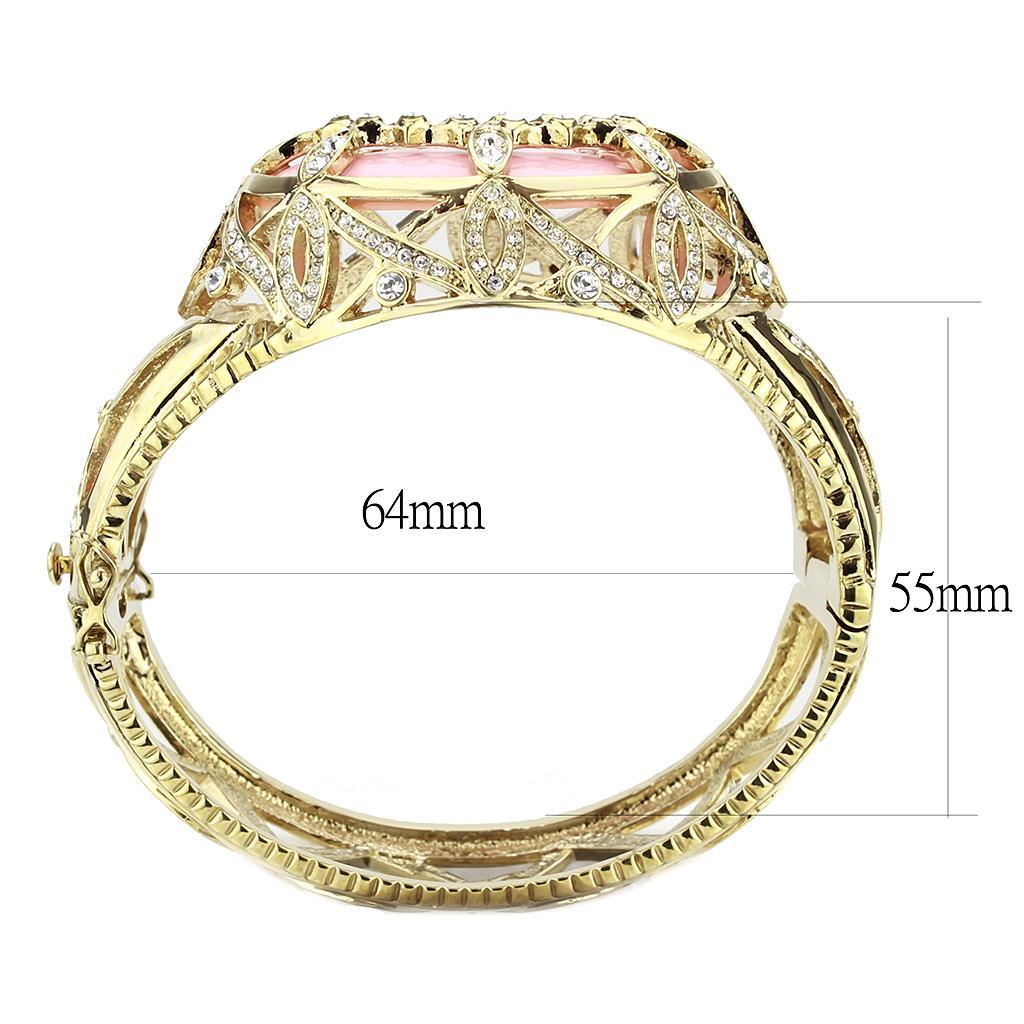 LO4347 - Gold Brass Bangle with Synthetic  in Rose Elsy Style Bangle