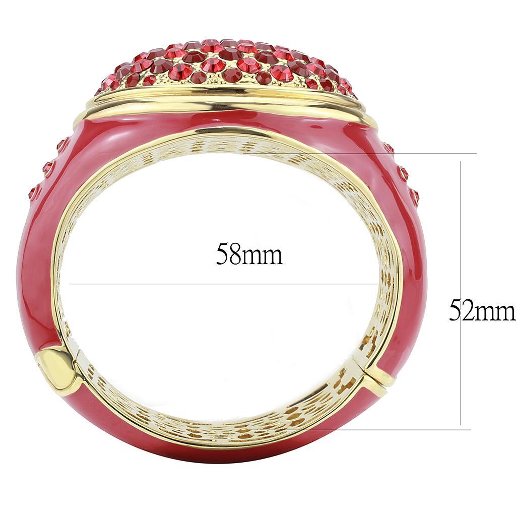 LO4351 - Gold Brass Bangle with Top Grade Crystal  in Multi Color Elsy Style Bangle