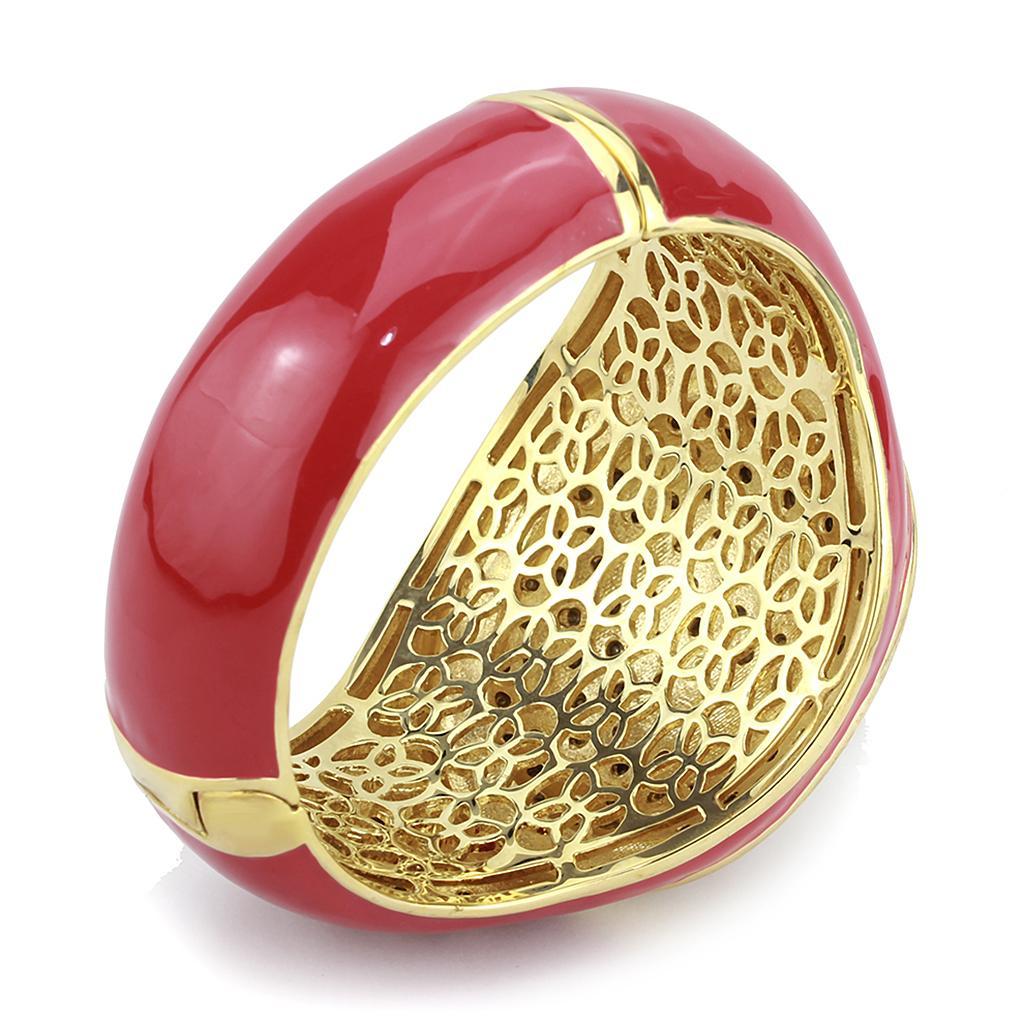 LO4351 - Gold Brass Bangle with Top Grade Crystal  in Multi Color Elsy Style Bangle