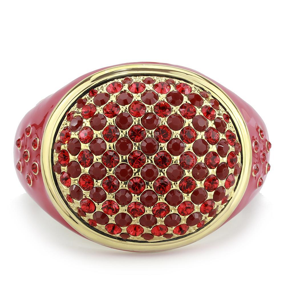 LO4351 - Gold Brass Bangle with Top Grade Crystal  in Multi Color Elsy Style Bangle