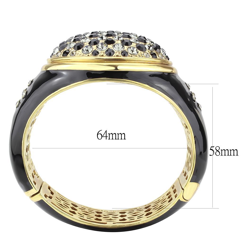 LO4352 - Gold Brass Bangle with Top Grade Crystal  in Multi Color Elsy Style Bangle