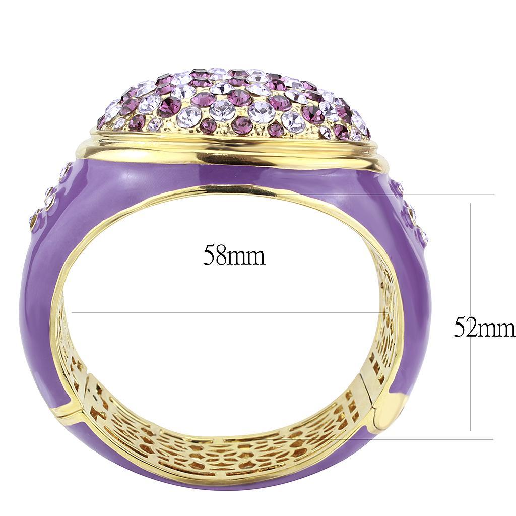 LO4353 - Gold Brass Bangle with Top Grade Crystal  in Multi Color Elsy Style Bangle