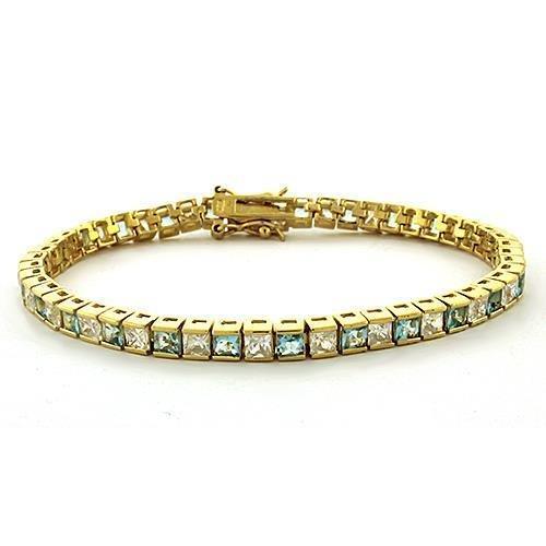 LOAS1315 - Gold 925 Sterling Silver Bracelet with AAA Grade CZ  in Clear Elsy Style Bracelet