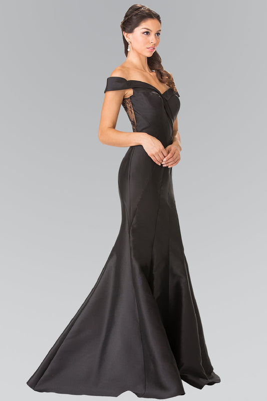 Lace Sheer Back Dress with Off-Shoulder GLGL2213 Elsy Style PROM