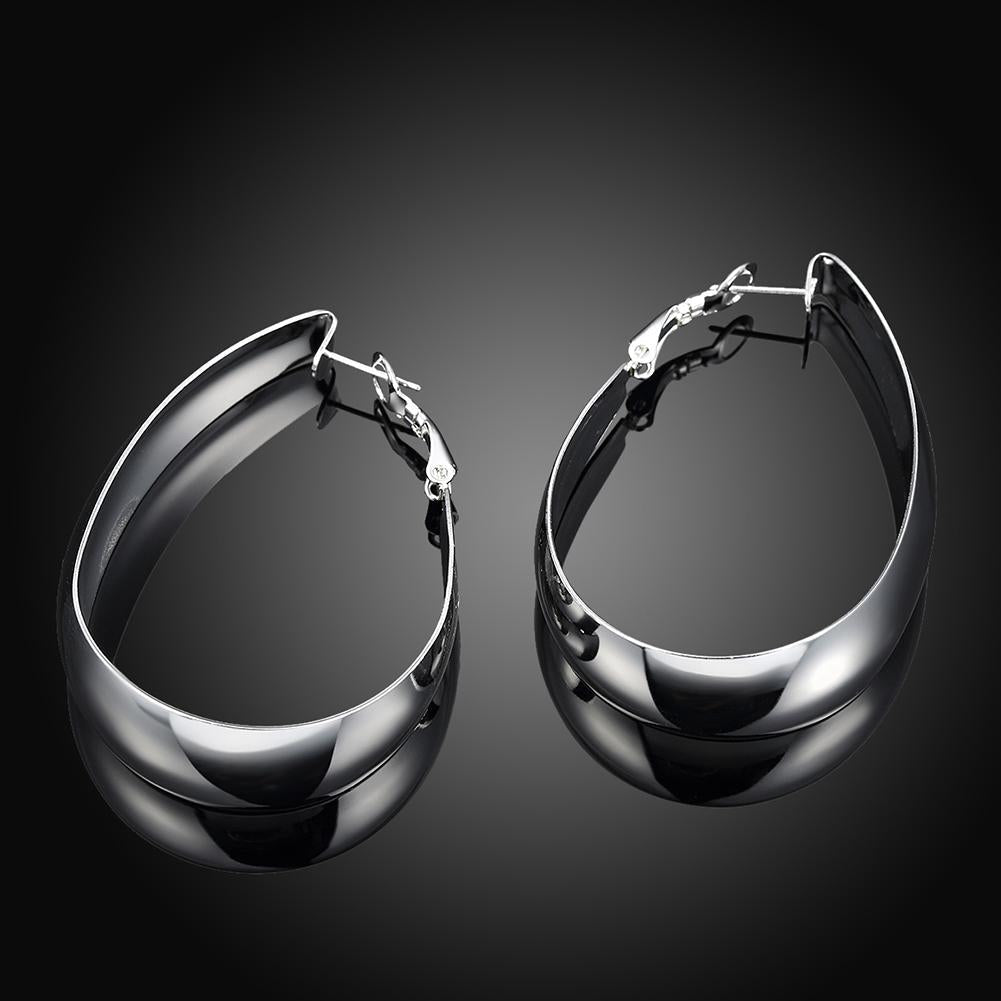 Large Cut Hoop Earring in 18K White Gold Plated Elsy Style Earring