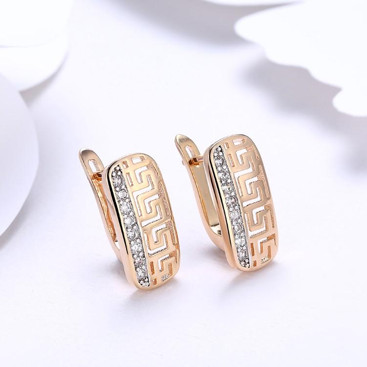 Laser Cut  Crystal Micro-Pav'e Lined Huggie Hoop Earrings Set in 18K Gold Elsy Style Earring