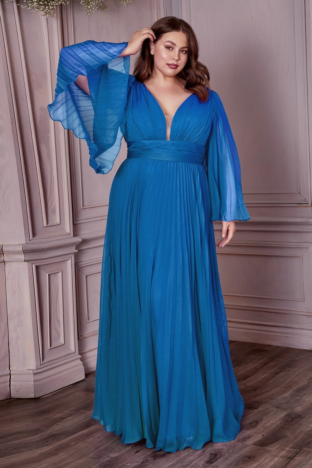 Plus size pleated skirt evening gowns best sale