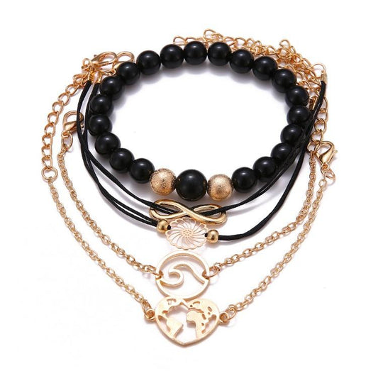 Love & Peace Throughout The World Marble 5 Piece Set Elsy Style Bracelet