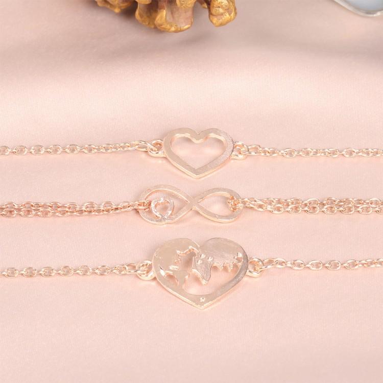 Love & Peace in the World Rose Gold 3 Piece Set Elsy Style Bracelet