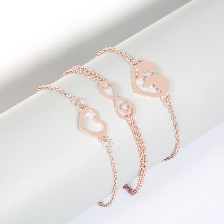 Love & Peace in the World Rose Gold 3 Piece Set Elsy Style Bracelet