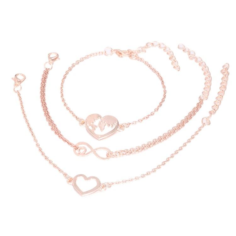 Love & Peace in the World Rose Gold 3 Piece Set Elsy Style Bracelet