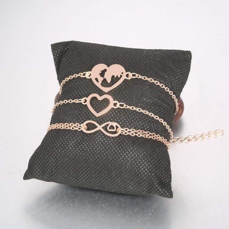 Love & Peace in the World Rose Gold 3 Piece Set Elsy Style Bracelet