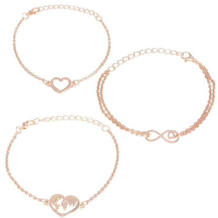 Love & Peace in the World Rose Gold 3 Piece Set Elsy Style Bracelet