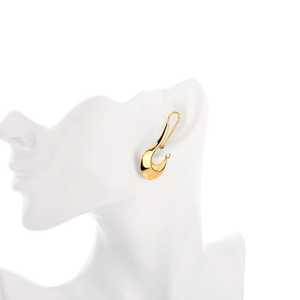 Moon French Lock Drop Earring in 18K Gold Plated Elsy Style Earring