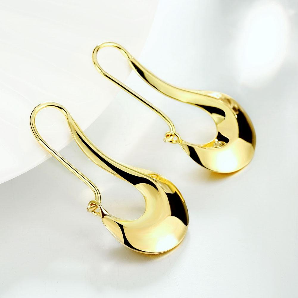 Moon French Lock Drop Earring in 18K Gold Plated Elsy Style Earring