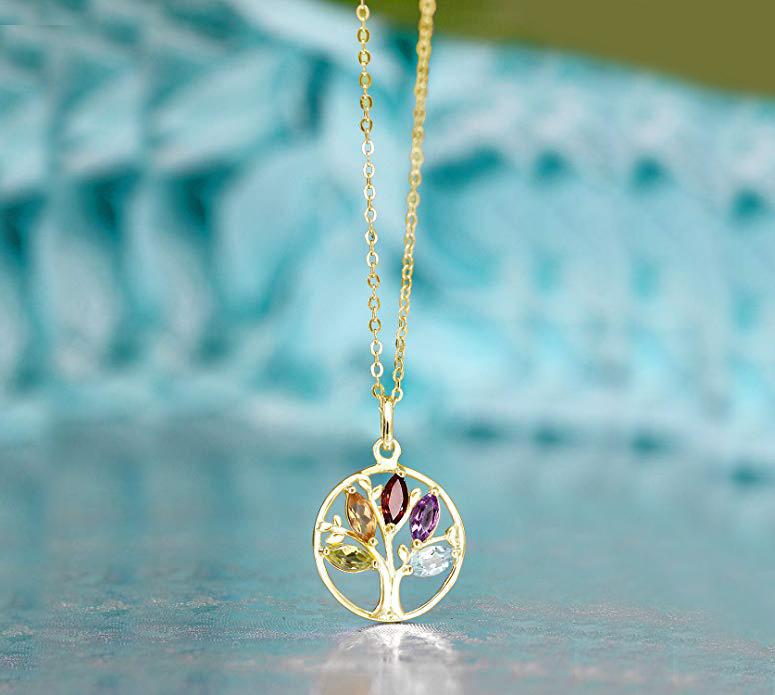 Motherly Rainbow Tree Of Life Necklace in 18K Gold Plated Elsy Style Necklace