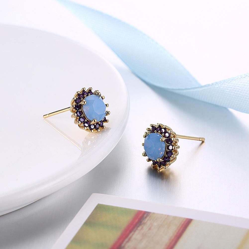 Oceanic Opal Blossoming Stud Earrings in 14K Gold Elsy Style Earring