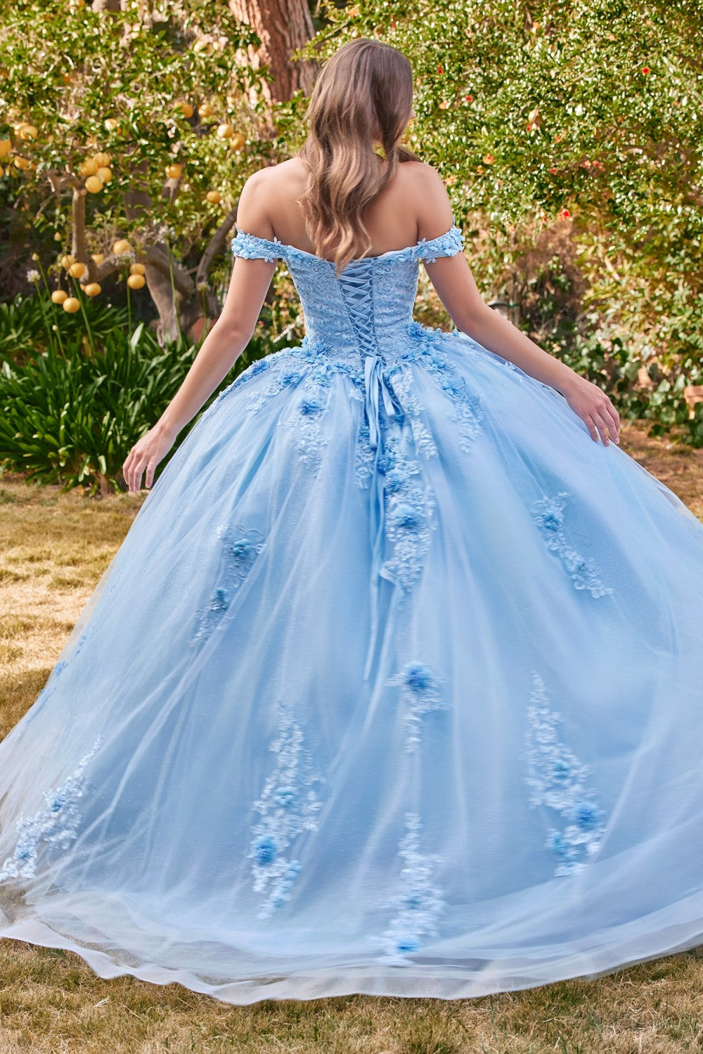 Off The Shoulder floral quince & Prom ball gown Off Shoulder Strapless Floral Sequin Gown Princess Tender Gala Masquerade Dress CD15702 Elsy Style Quinceanera Dress