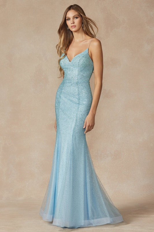 Open Back Embellished Glitter Mermaid Long Prom Dress JT271 Elsy Style Prom Dress