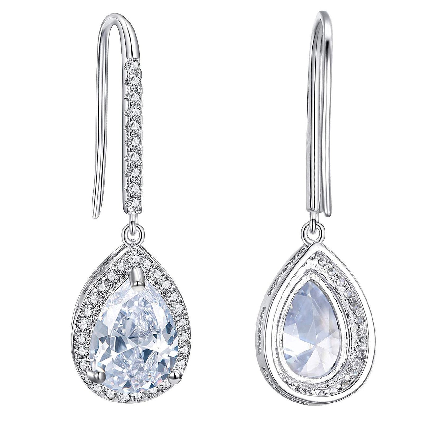 Pave Pear Cut Crystal Drop Earring ITALY Design Elsy Style Earring