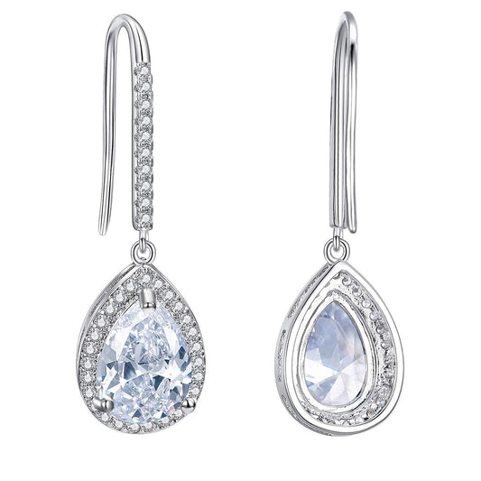 Pave Pear Cut Crystal Drop Earring ITALY Design Elsy Style Earring