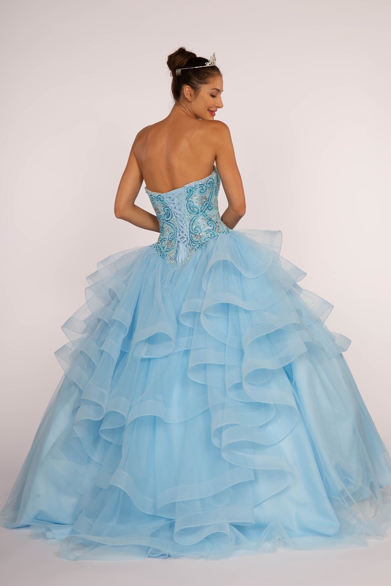 Rhinestone Embellished Sweetheart Ball Gown GLGL2515 Elsy Style QUINCEANERA