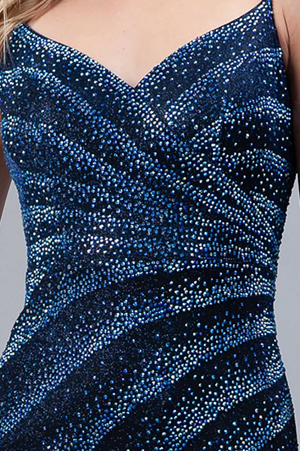 Side Slit Embellished Glitter Corset Back Long Prom Dress AC397 Elsy Style Prom Dress