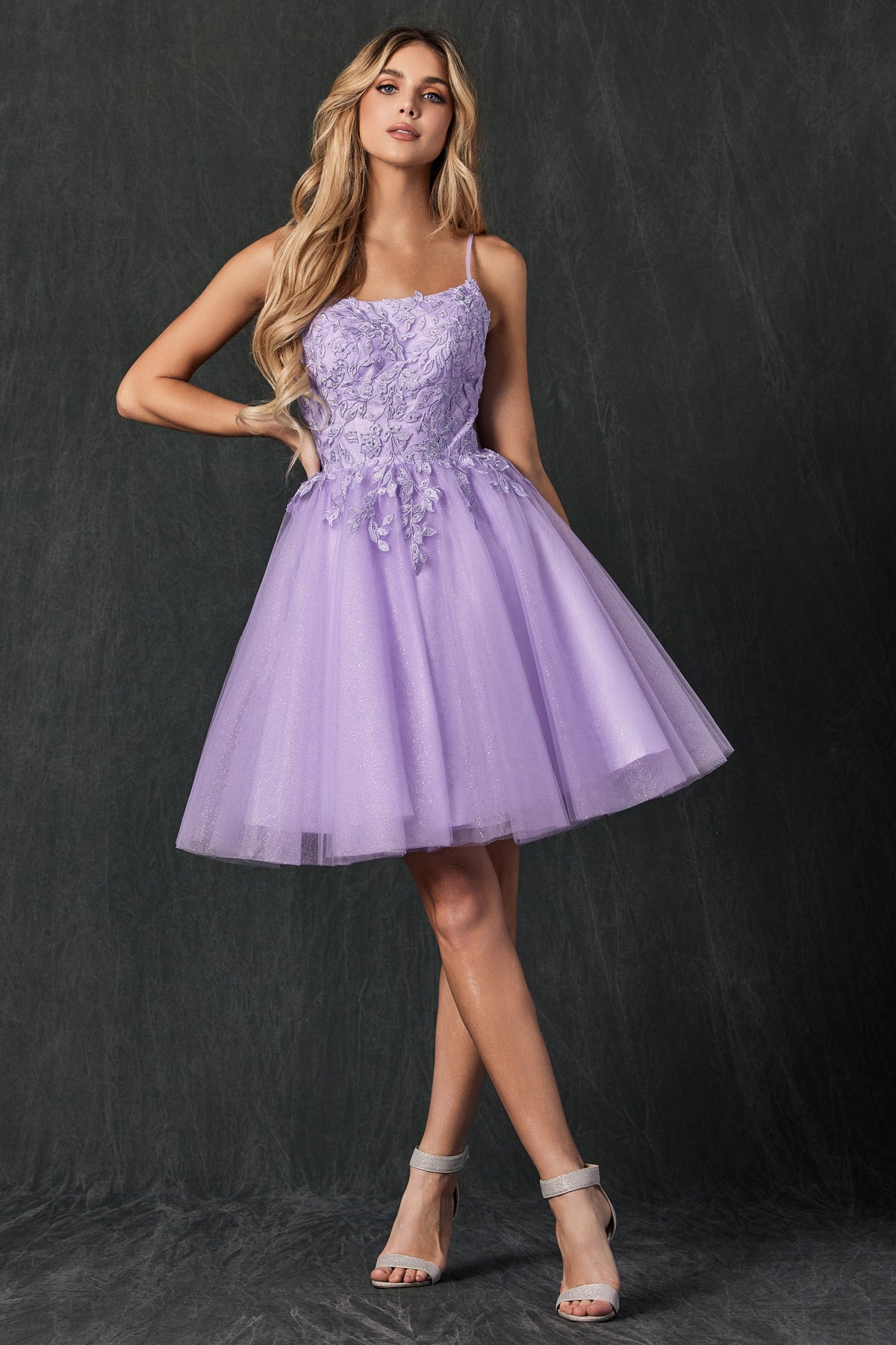 Spaghetti Straps Embroidered Bodice Short Cocktail & Homecoming Dress JT860 Elsy Style Cocktail Dress