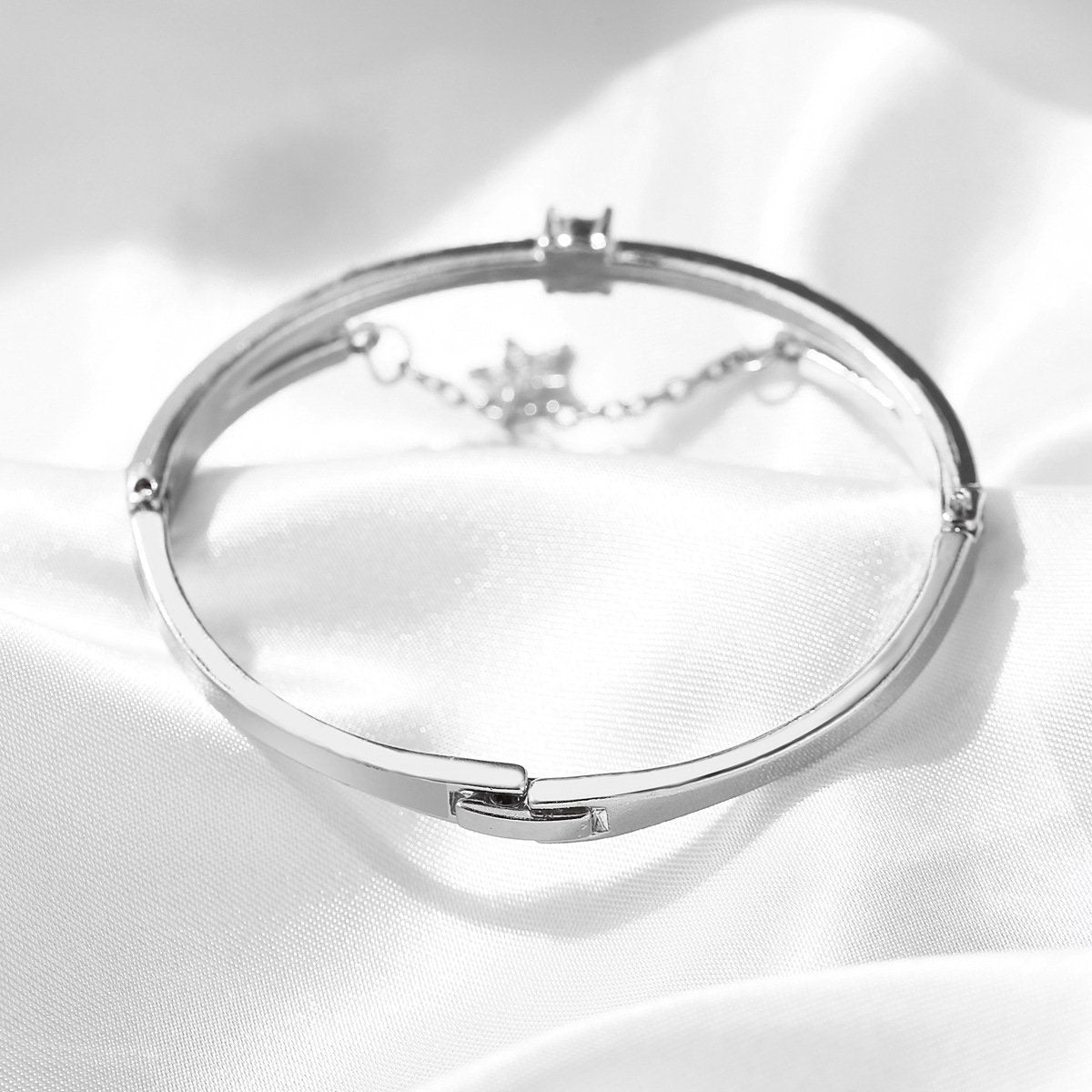 Star Drop With Austrian Crystals 18K White Gold Plated Bracelet ITALY Design Elsy Style Bracelet