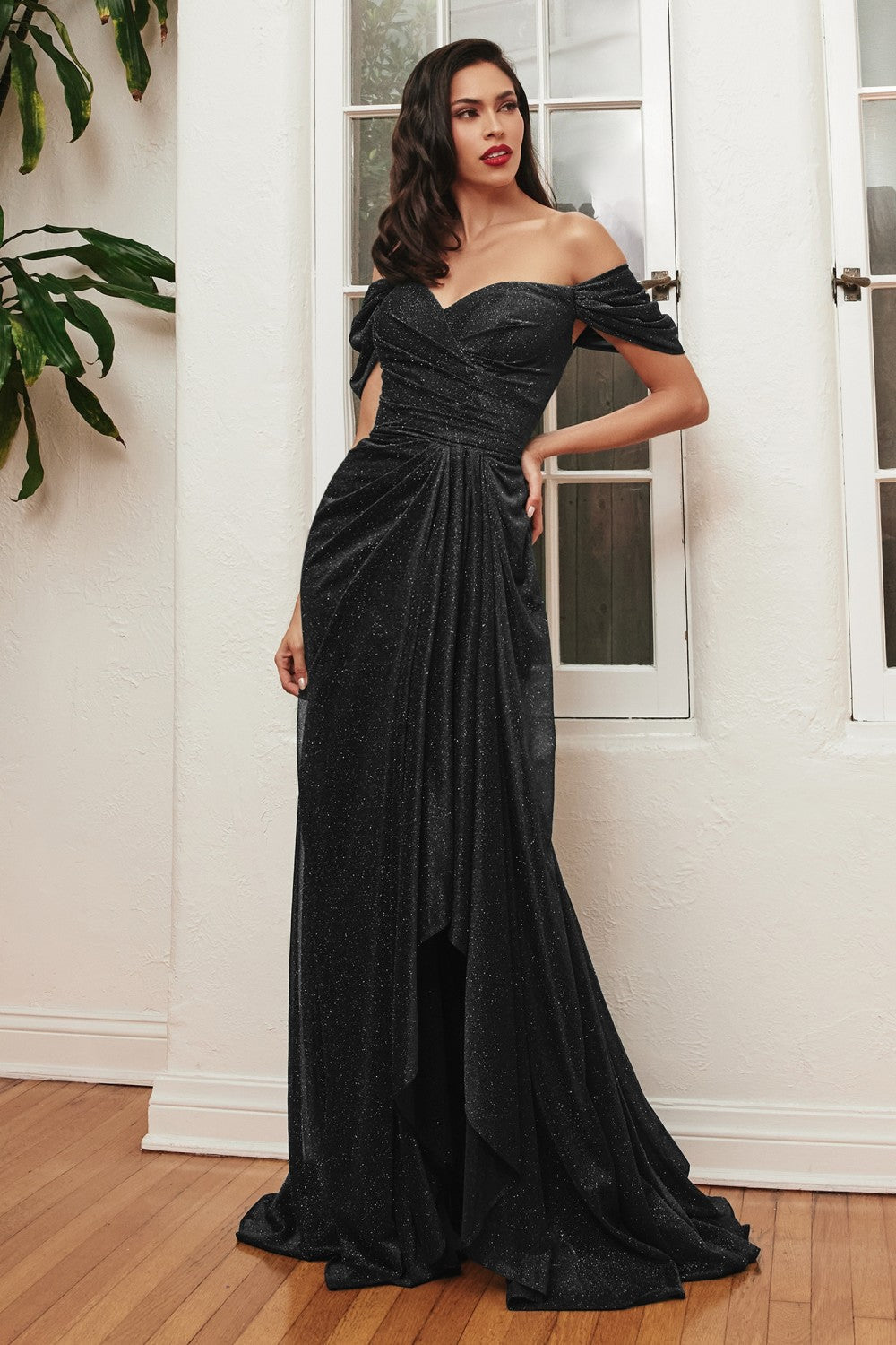 Strapless Off The shoulder Wrap Bodice Luxury Glitter Sequin Gala Formal Prom & Bridesmaid Royal gown Evening Shimmering Dress CDCD878 Elsy Style Evening Dress