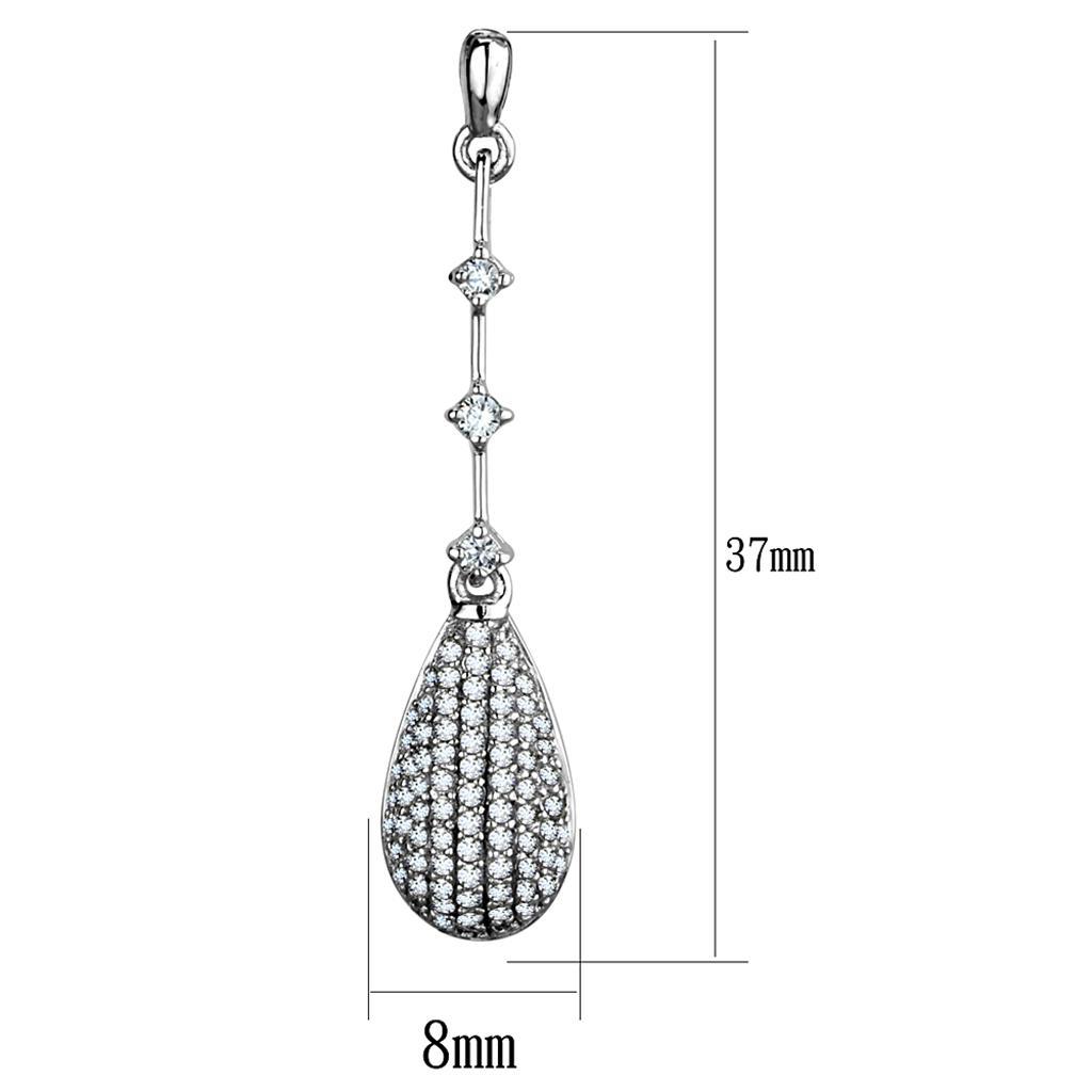 TS292 - Rhodium 925 Sterling Silver Earrings with AAA Grade CZ  in Clear Elsy Style Earrings