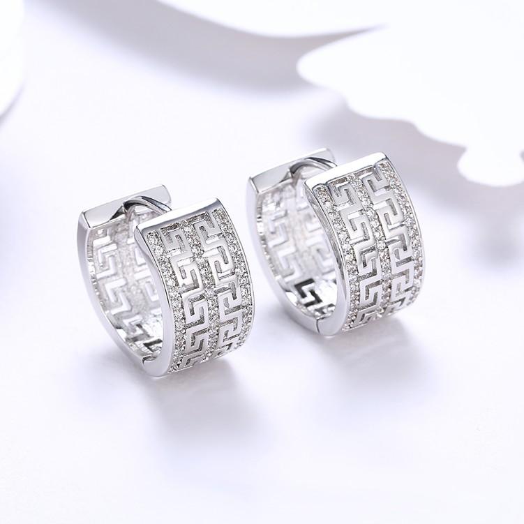 Thick  Crystal Micro-Pav'e Huggie Hoop Earrings Set in 18K Gold Elsy Style Earring