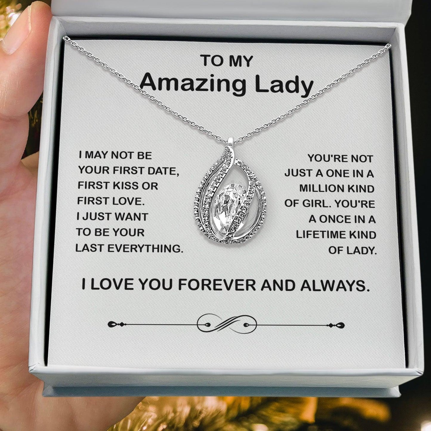 To My Amazing Lady - I Just Want To Be Your last Everything - Orbital Birdcage Necklace Elsy Style Necklaces