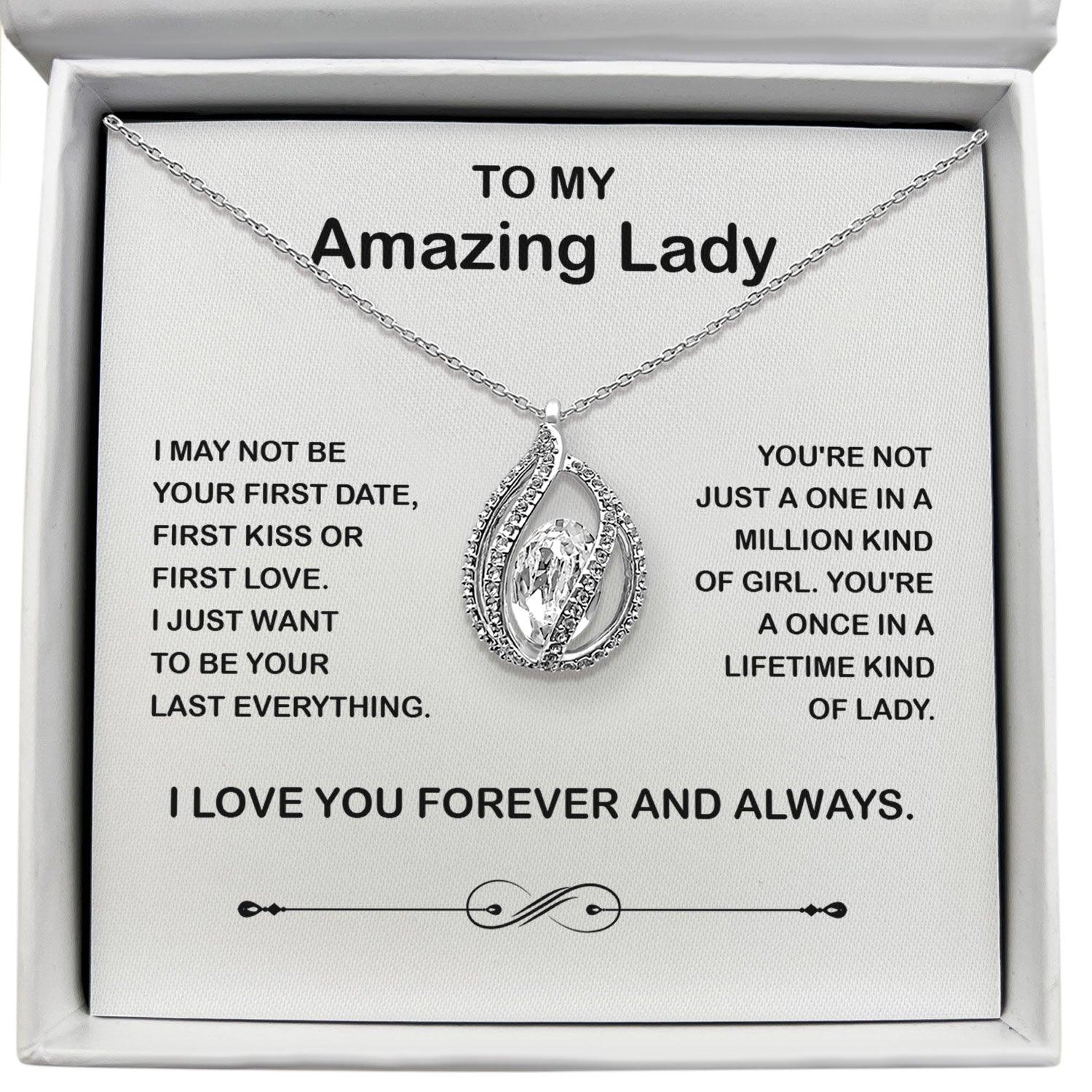 To My Amazing Lady - I Just Want To Be Your last Everything - Orbital Birdcage Necklace Elsy Style Necklaces